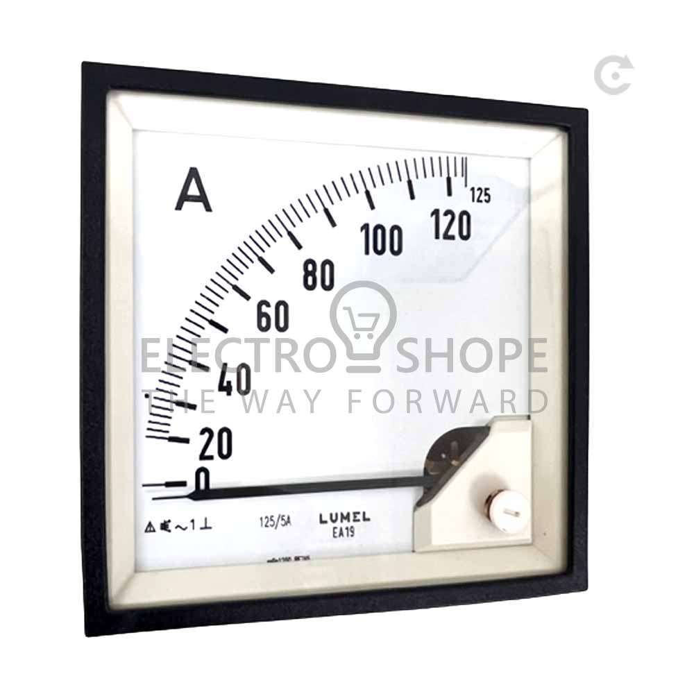Buy LUMEL, AMMETER, 125/5A AC, 96x96, 90 DEG, CL 1, IP52, EA19N C41600000008