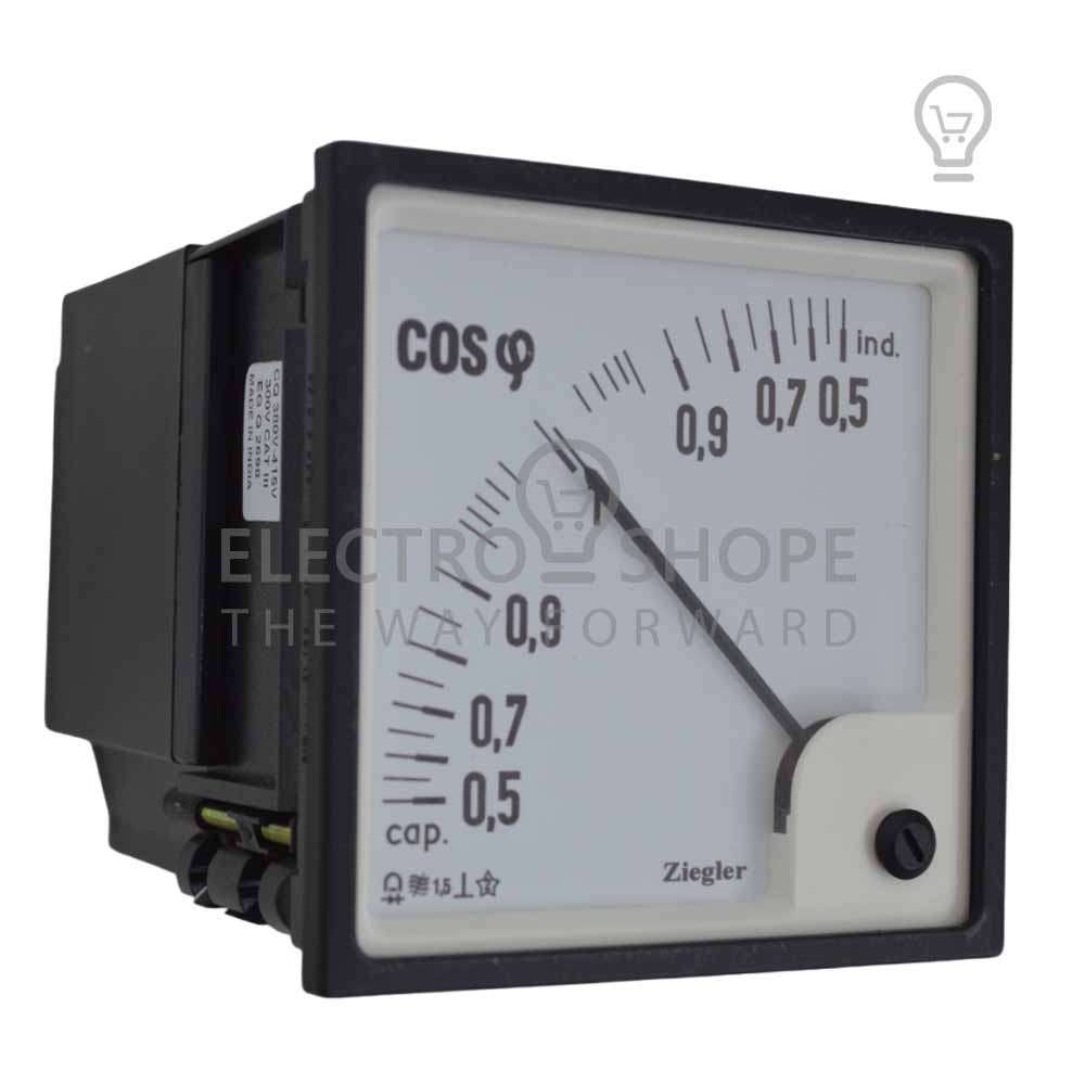 Buy ZIEGLER, POWER FACTOR METER, 3 PHASE 4 WIRE, UNBALANCE LOAD, 96x96