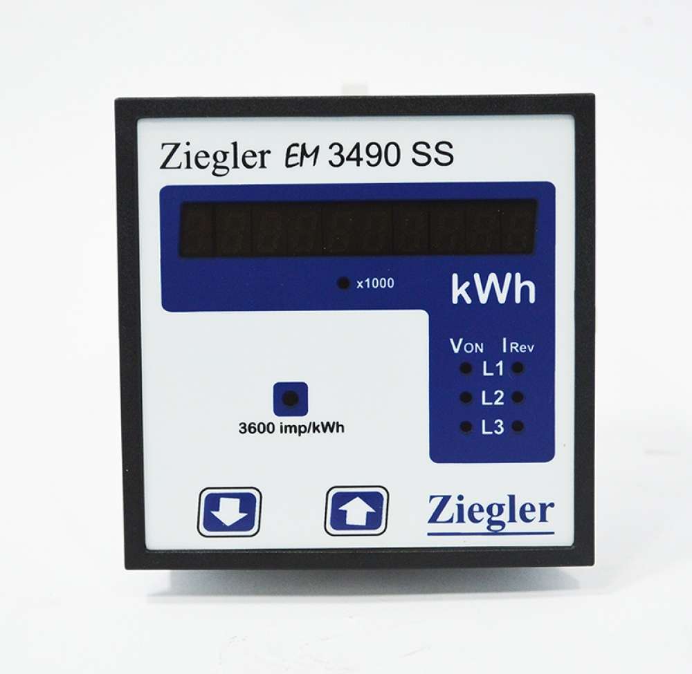 ZIEGLER ENERGY METER 3Ph IP415VL-L 5A Aux100-250V ACDC WITH RS485 EM  3490 SS -Get upto 30 off from Electroshopecom