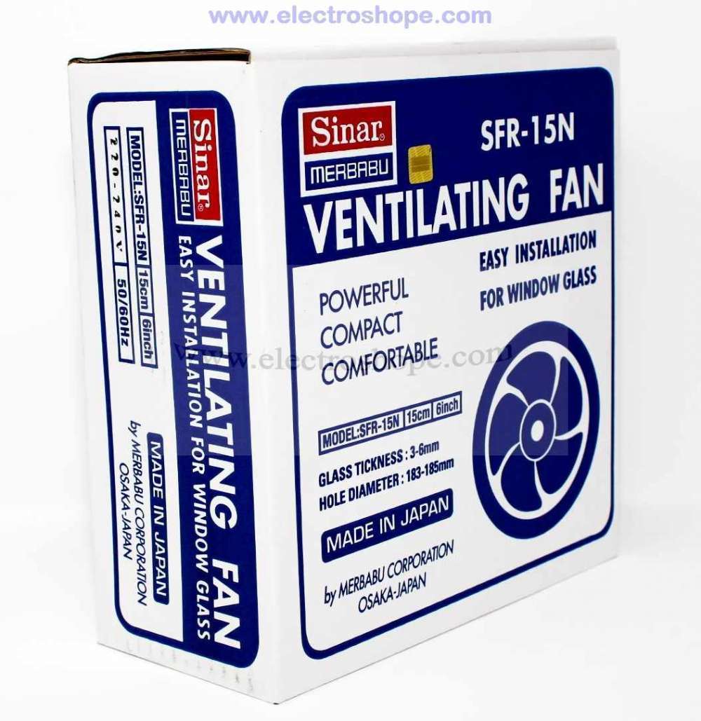 SINAR Exhaust Fan Glass Mounted Round 15cmm 6 inch SFR15N Get upto
