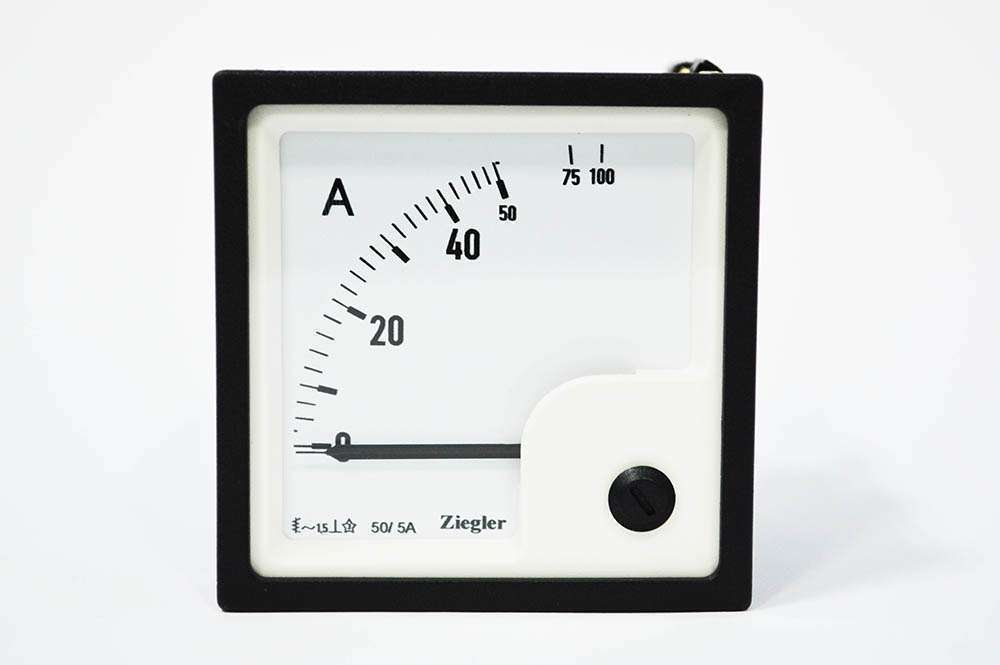 ZIEGLER AMMETER EQ72 50/5A x2 IP52 90DEG CL1.5, DE 72A 50 Get upto 30