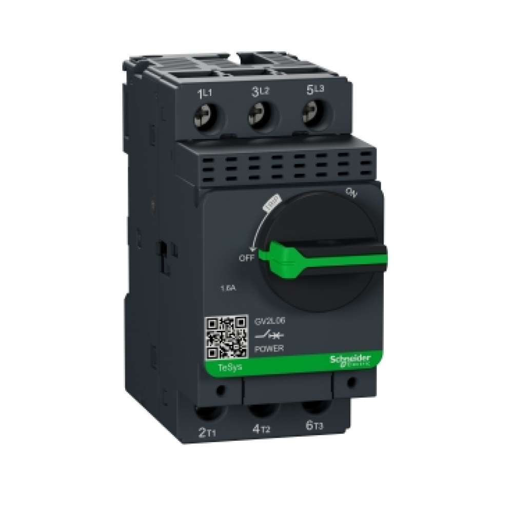 Buy SCHNEIDER ELECTRIC, MPCB, TeSys, Deca, 3P, 1.6A, 4kA, 690V AC, 50/