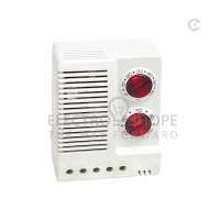 STEGO, ELECTRONIC HYGROTHERM, ETF 012, WITH INTEGRATED SENSOR, 32 TO 140 DegF, 50 TO 90 RH, DIN RAIL, LED INDICATOR, CHANGE OVER CONTACT, 100-240V AC, 50/60 Hz, IP 20, 01230.9-00