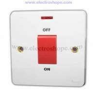 Tenby - Switch 1 Gang DP Switch with neon White 45A 250V 3x3 738067  7767