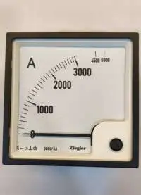 ZIEGLER, AMMETER, 96x96mm, 3000/5A, x2, 90DEG, CL 1.5, IP52, EQ96