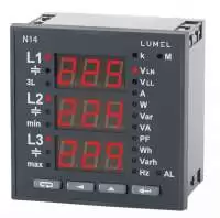 LUMEL LED Digital 3-Phase Power Network Meter with RS-485 Interface, Ethernet and Internet  N14
