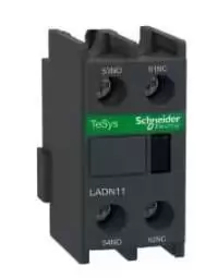 SCHNEIDER ELECTRIC, AUXILIARY CONTACT BLOCK, TeSys Deca, 1NO+1NC, FRONT MOUNT, 10A, 690V AC, IP20, LADN11