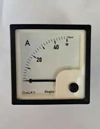 ZIEGLER, DC, ANALOG AMMETER, 50A/75mV, CL 1.5, 90 DEG, 72x72mm, PQ72