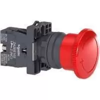 SCHNEIDER ELECTRIC, EMERGENCY PUSH BUTTON, RED, 1NC, 22 mm, TURN TO RELEASE, IP65, XA2ES542