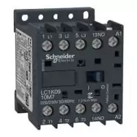 SCHNEIDER ELECTRIC, CONTACTOR, TeSys K, 3P, POLE CONTACT 3NO, 9A, AUXILIARY CONTACT 1NO, COIL VOLTAGE 24V AC, 50/60 Hz, LC1K0910B7