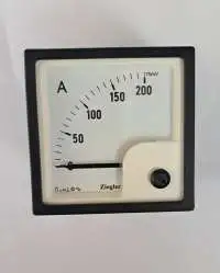 ZIEGLER, DC, ANALOG AMMETER, 200A/75mV, CL 1.5, 90 DEG, 72x72mm, PQ72