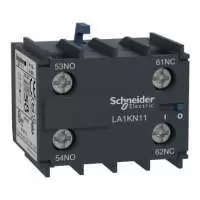 SCHNEIDER ELECTRIC, AUXILIARY CONTACT BLOCK, 1NO+1NC, FRONT MOUNT, 10A, 690V AC, IP20, LA1KN11