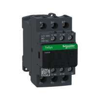 SCHNEIDER ELECTRIC, CONTACTOR, TeSys Deca, 3P, POLE CONTACT 3NO, 25A, AUXILIARY CONTACT 1NO+1NC, COIL VOLTAGE 24V DC, LC1D25BD