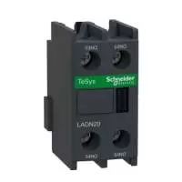SCHNEIDER ELECTRIC, AUXILIARY CONTACT BLOCK, TeSys Deca, 2NO, FRONT MOUNT, 10A, 690V AC, IP20, LADN20