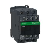 SCHNEIDER ELECTRIC, CONTACTOR, TeSys Deca, 3P, POLE CONTACT 3NO, 9A, AUXILIARY CONTACT 1NO+1NC, COIL VOLTAGE 24V DC, LC1D09BD