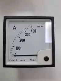 ZIEGLER, ANALOG AMMETER, 96x96mm, 400/1A, x2, 800A, CL 1.5, 90 DEG, EQ96_400/1A