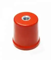 PEX, CONICAL INSULATOR, M8, HEIGHT: 40mm, MAJOR DIAMETER D: 30mm, MINOR DIAMTER d: 24mm, DMC, RED, MS INSERT, PC-83040