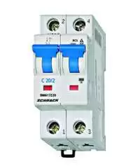 SCHRACK, MCB, 2P, 20A, 6kA, C CURVE, BM617220