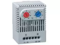 STEGO, DUAL THERMOSTAT, ZR 011, DIN RAIL MOUNT, ONE NC CONTACT 0 TO 60 DegC, ONE NO CONTACT 0 TO 60 DegC, 250V/120V AC, IP 20, 01172.0-00