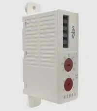 STEGO, ELECTRONIC HYGROTHERM, ETF 012, DIN RAIL AND SCREW MOUNT, OPERATING VOLTAGE: 24-240V AC AND 24-60V DC, SETTING RANGE 1: 0-60 DegC, SETTING RANGE 2: 50-90 PERCENT RH, IP20, 01260.0-00