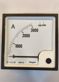ZIEGLER, AMMETER, 96x96mm, 3000/5A, x2, 90DEG, CL 1.5, IP52, EQ96