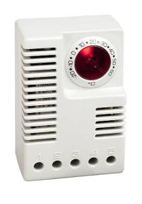 STEGO, ELECTRONIC THERMOSTAT, ETR 011, DIN RAIL MOUNT, CHANGE OVER CONTACT, -4 TO 140 DegF, 120V AC, 50/60 Hz, IP 20, 01131.9-00