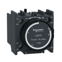 SCHNEIDER ELECTRIC, TIME DELAY AUXILIARY CONTACT BLOCK, TeSys Deca, CONTACT 1NO+1NC, ON DELAY, 1-30s, 690V AC, IP 20, LADT2